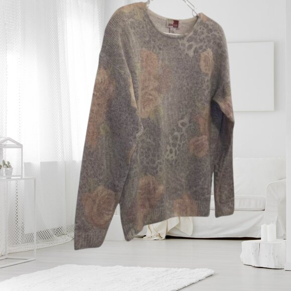 Vintage Sheridan Square Silk Angora Floral Sweater - Soft & Luxurious - Picture 4 of 10